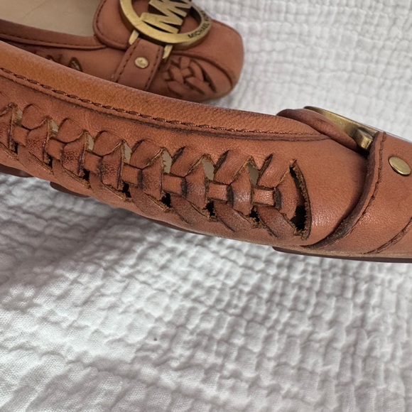 Michael Kors Tan Leather MK Logo Ballet Flats - Picture 4 of 6